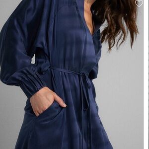 Lunya Navy Blue Silk Robe